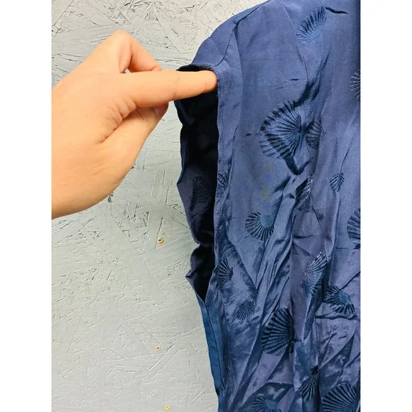 Vero Moda Shirt Dress Women's XL Navy Blue Button Front Casual Summer Mini - Picture 5 of 12